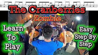 The Cranberries *Zombie* Easy Step By Step Drum Tutorial Breakdown