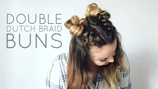 Double Dutch Braid Buns Half-up Hairstyle