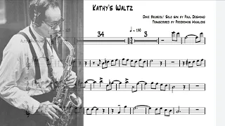 Kathy's Waltz - Paul Desmond's sax solo transcription/ Dave Brubeck's Quartet