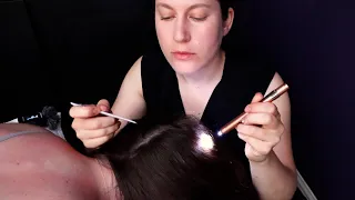 Checking Her Back & Scalp Skin for Irritation | Skin Mapping Dermatology ASMR