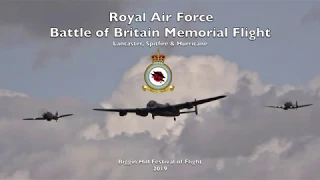 RAF Battle of Britain Memorial Flight - Lancaster, Spitfire & Hurricane - Biggin Hill Airshow 2019