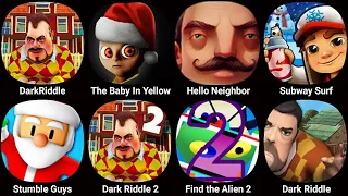 Dark Riddle ( The Baby In Yellow + Hello Neighbor + Subway Surf + Stumble Guys ) Dark Riddle 2