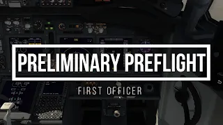 B737 Preliminary Preflight Procedure - First Officer