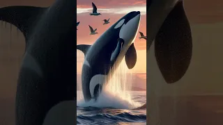 orca whale jumping out of water #shortfeed #shorts