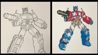 How to draw Optimus Prime (full body)