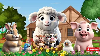 Cute Little Farm Animal Sounds: Sheep, Rabbit, Pig, Cow, Silkie, Bird | Music For Relax