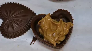 Peanut Butter Filled Chocolate Hearts