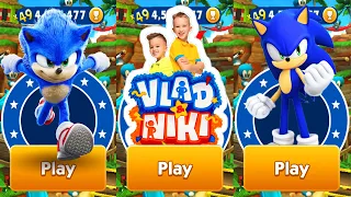 Sonic Dash vs Vlad & Niki - Movie Sonic vs Sonic vs All Bosses Zazz Eggman - Gameplay