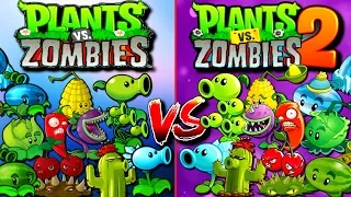 PvZ 1 vs PvZ 2 Gameplay ► Plants vs. Zombies 2: It's About Time