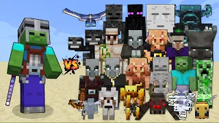 Armored Zombie (Minecraft Dungeons) vs Every mob in Minecraft - Armored Zombie vs All mobs