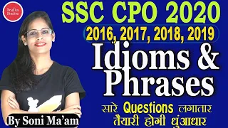 SSC CPO 2019   Previous year Questions    Idioms and Phrases   SSC CPO English   ssc cgl   ssc mts