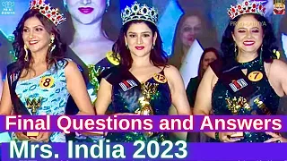 Mrs. India 2022-23 | Final Questions and Answers (Complete Playlist in description box)