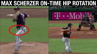 Max Scherzer On Time Hip Rotation - Authentic Hip/Shoulder Separation | ROBBY ROWLAND