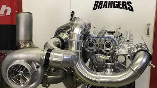 Billet 2JZ 3000+ HP Brangers Racing Engines Compound Turbo 130 Pounds of Boost !!! Billet Head