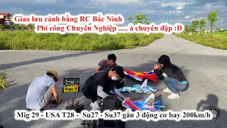 Cánh bằng RC Bắc Ninh - Mig 29 - USA T28 -  Su27 - Su37 gắn 3 động cơ bay 200km/h - QD Channel