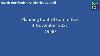 Planning Control Committee - 4 November 2021