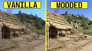 Kingdom Come Deliverance Vanilla vs Realistic Graphics Mod PC RTX 4080 4K Ultra Graphics Comparison