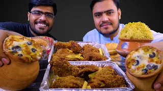 First Time Trying Matka Pizza, Matka Biryani, Saudi style Al Baik Broast | Food Mukbang Asmr