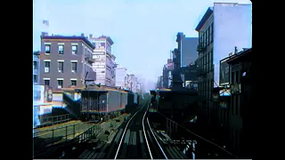 1916 New York City elevated railway ride [Colorized @ 60 FPS]