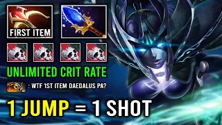 WTF 1st Item Daedalus Unlimited Crit Phantom Assassin Instant 1 Shot Everyone 7.33d Dota 2