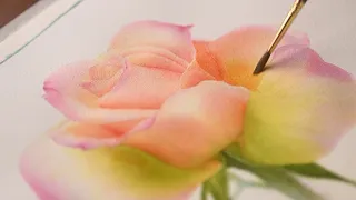 🎨 Paint with me 🌹 ROSE FLOWER Watercolor