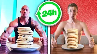 I Ate & Trained Like THE ROCK for 24 Hours