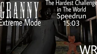 Granny Extreme And Nightmare Mode + The Hardest Challenge Speedrun in 15:03 (WR) [Read Description]