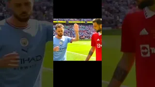 Bernardo Silva in conflict with Bruno Fernandes👀🫣#football #youtubeshorts #viral