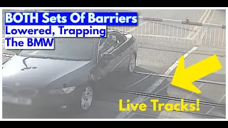 BMW Driver Becomes TRAPPED On Level Crossing After Stopping On Live Tracks!