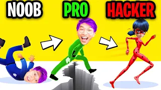 NOOB vs PRO vs HACKER In FAIL RUN!? (ALL LEVELS!)