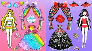 Angel Wedding VS Vampire Wedding New Costume For Barbie - Barbie Story & Crafts | WOA Doll Stories