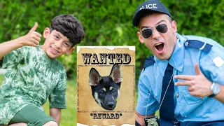 Jason  juega a la policía y busca cachorro perdido