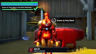 Emote as Tony Stark in the Stark Workshop - Tony Stark Awakening Challenge in Fortnite Season 4