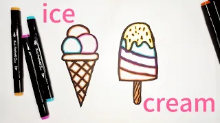 Draw And Color Ice Cream Pictures