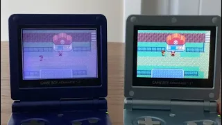 Comparing a Gameboy Advance SP AGS-001 to a AGS-101