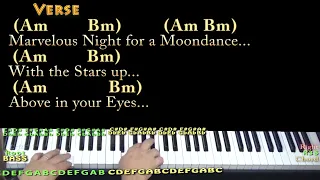 Moondance (Van Morrison) Piano Cover Lesson with Chords/Lyrics #vanmorrison #piano  #lesson