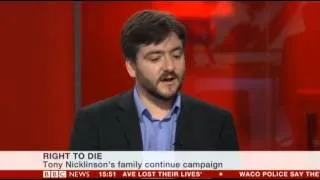 Andrew Copson speaking on BBC News about assisted dying