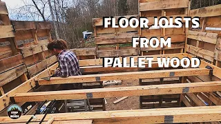 Framing 2nd Story Floor of the Tiny Pallet House in the Woods