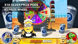 Minion Rush X10 Silver Prize Pods & X5 Prize Wheel Despicable Ops gameplay walkthrough ios & android