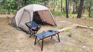 Solo Camping in Forest, Korean BBQ, Sounds of birds | Cosy ASMR