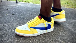 Travis Scott Air Jordan 1 low “CANARY YELLOW” is FIRE!! 🔥 Review +OnFeet