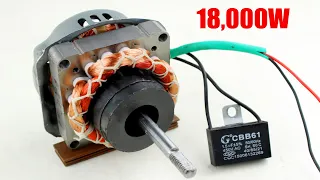AC Electric energy Generator 18000W 220V Motor Copper Coil Magnet Electricity Capacitor Power