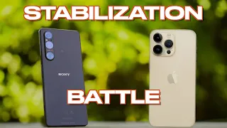 IPHONE 14 PRO vs SONY XPERIA 1 V,  VIDEO STABILIZATION TEST