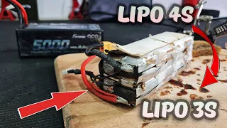 RC Новичок №22 ... Как удалить банку у Lipo аккумулятора! Из Lipo 4S в Lipo 3S