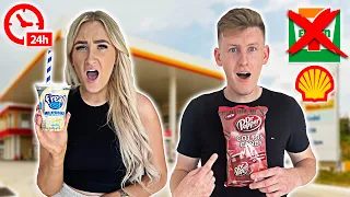 EATING ONLY GAS STATION FOOD FOR 24 HOURS!!