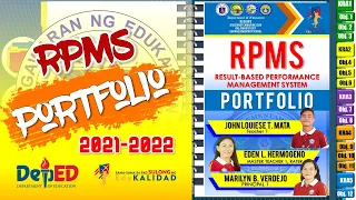 RPMS PORTFOLIO 2021-2022 FOR TEACHER I-III | SAMPLE MOVS & ARTIFACTS