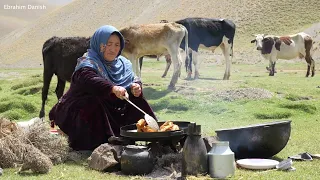 Organic Village life| Shepherd Mother|  Cooking Organic Shepherd Food|Village life in Afghanistan