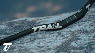 Trail One Crockett Carbon Bars - High or Mid Rise, 35 or 20mm rise / 35mm Dia. Carbon Fiber MTB Bars