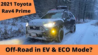 2021 Toyota Rav4 Prime Off-Roading In The Snow In EV & ECO Mode