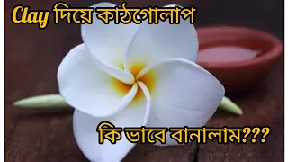 how to make plumeria flower clay ।। clay দিয়ে কাঠগোলাপ তৈরি ।।#clayartist #clayjewellery #subscribe